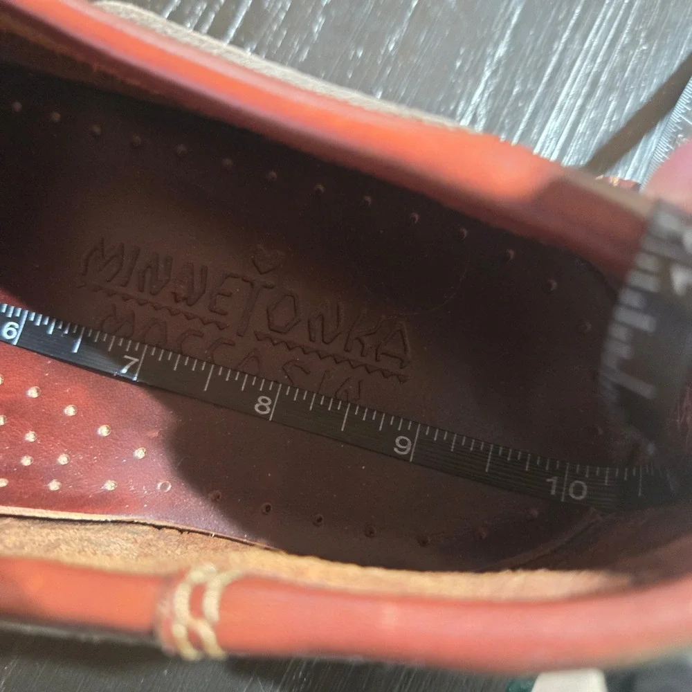 Minnetonka Moccasin Mens Brown Leather Boat Shoes‎ Lace Up Loafers Nautical 10.5